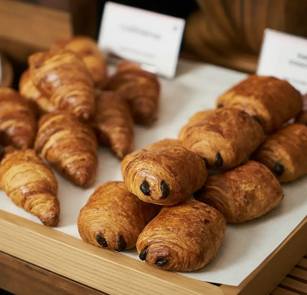Fresh croissants and pastries